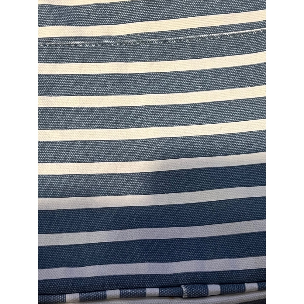 Pottery Barn Teen Blue White Striped Insulated Lunch Box Canvas Zippered Bag - Picture 3 of 16